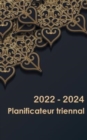 Planificateur mensuel de 3 ans 2022-2024 : Calendrier 36 mois planificateur triennal 2022-2024, carnet de rendez-vous, organisateur d'horaire mensuel, journal intime - Book