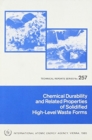 Chemical Durability and Related Properties of Solidified High Level Waste Forms - Book