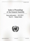 Index to proceedings of the General Assembly : sixty-sixth session - 2011/2012, Part 2: Subject index - Book