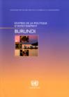 Examen De La Politique D'investissement : Burundi - Book