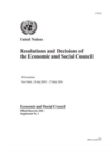 Resolutions and decisions of the Economic and Social Council : 2016 session, New York, 24 July 2015 - 27 July 2016 - Book