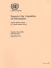 Report of the Committee on Information : Thirty-third Session (27 April - 6 May 2011) - Book