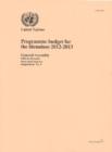 Advisory Committee on Administrative and Budgetary Questions : programme budget for the biennium 2012-2013 - Book