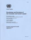Resolutions and Decisions of the Economic and Social Council - Book