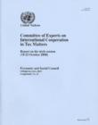 Committee of Experts on International Cooperation in Tax Matters : Report on the Sixth Session (18 to 22 Octo ber 2010) - Book