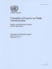 Committee of Experts on Public Administration : report on the eleventh session (16-20 April 2012) - Book