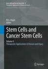Stem Cells and Cancer Stem Cells, Volume 9 : Therapeutic Applications in Disease and Injury - Book