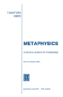 Metaphysics : A Critical Survey of its Meaning - eBook