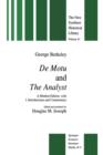De Motu and the Analyst : A Modern Edition, with Introductions and Commentary - Book