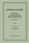 Einleitung in Die Logik Und Erkenntnistheorie Vorlesungen 1906/07 : Vorlesungen 1906/07 - Book