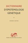 Dictionnaire D'epistemologie Genetique - Book