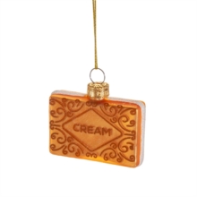 Sass & Belle Cream Biscuit Christmas Tree Decoration Glass Ornament 5.8cm