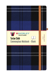 Ramsay Blue Tartan Blank Hardback Notebook: Large 21 x 13cm : Waverley Scotland Tartan Cloth Commonplace Notebook