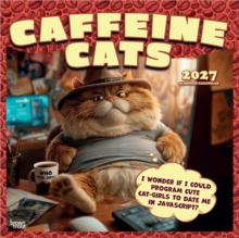 Caffeine Cats 2027 12 X 24 Inch (Hanging) Monthly Square Wall Calendar Plastic-Free Animal Crankers