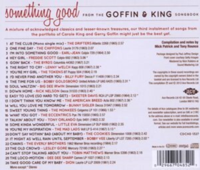 Something Good from the Goffin & King Songbook, CD / Album Cd