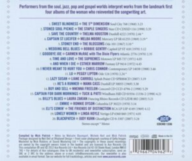 Sassafras & Moonshine: The Songs of Laura Nyro, CD / Album Cd