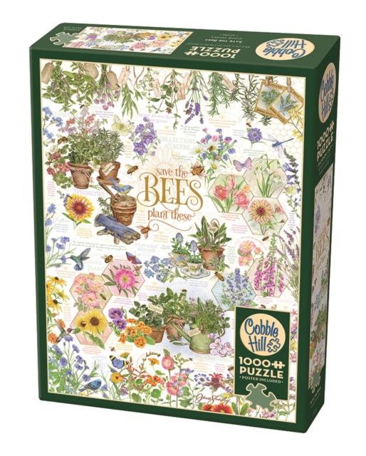 Save The Bees 1000 Piece Puzzle, Paperback Book