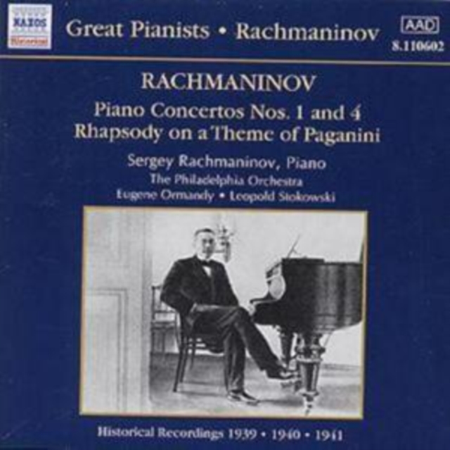 RACHMANINOV - PIANO CONCERTOS NOS. 1 AND 4 - RHAPSODY ON A THEME, CD / Album Cd