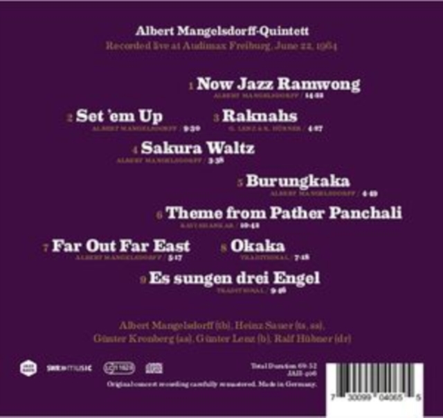 Albert Mangelsdorff Quintett: Legends Live: Audimax Freiburg, June 22, 1964, CD / Album Cd