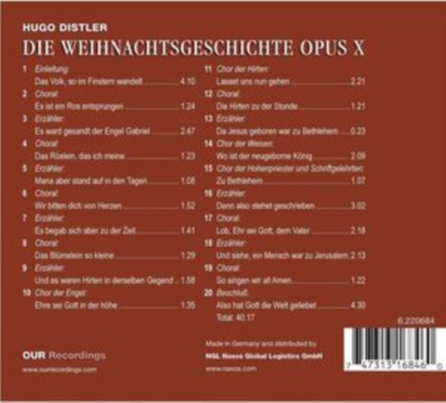 Hugo Distler: Die Weihnachtsgeschichte, SACD Cd