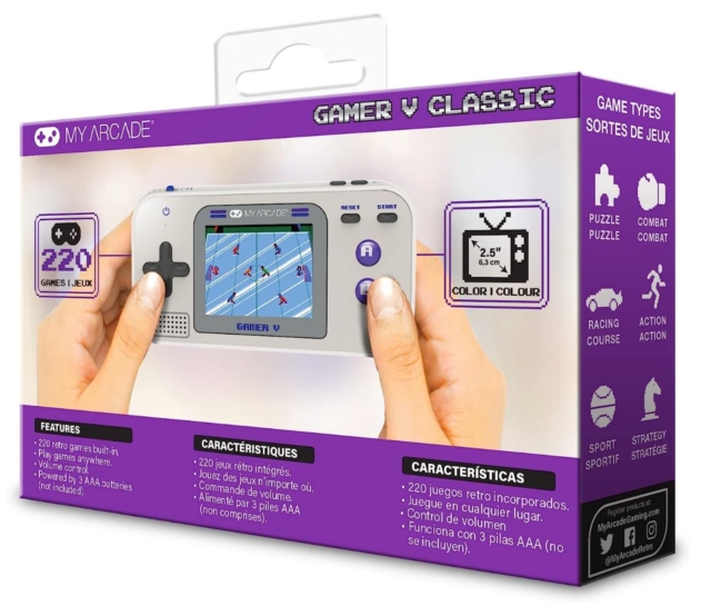 My Arcade - Gamer V Classic (220 Games In 1) Gray & Purple,  Merchandise