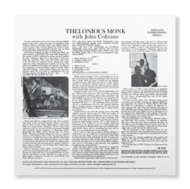 Thelonious Monk With John Coltrane, Vinyl / 12" Album (Limited Edition) Vinyl