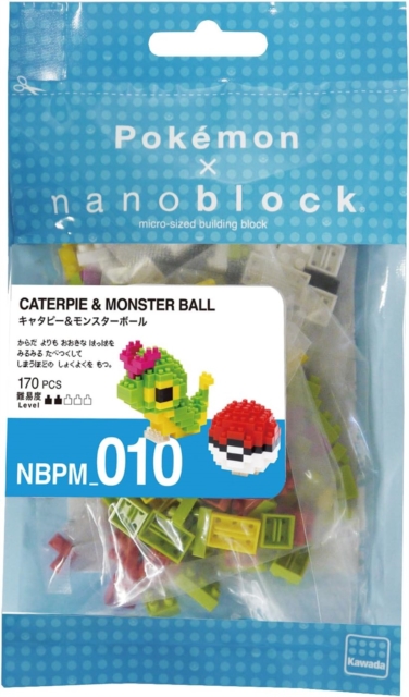 Nanoblock Pokemon Caterpie & Poke Ball, Paperback Book