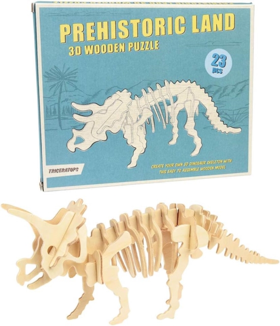 3D wooden puzzle - Triceratops, Paperback Book