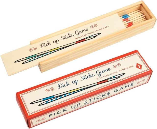 Wooden pick up sticks game, Paperback Book