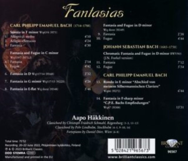 C.P.E. Bach: Fantasias, CD / Album (Jewel Case) Cd