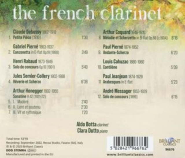 The French Clarinet: 19th & 20th Century Music for Clarinet & Piano, CD / Album (Jewel Case) Cd