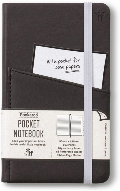Bookaroo Pocket Notebook (A6) Journal - Black, Paperback Book
