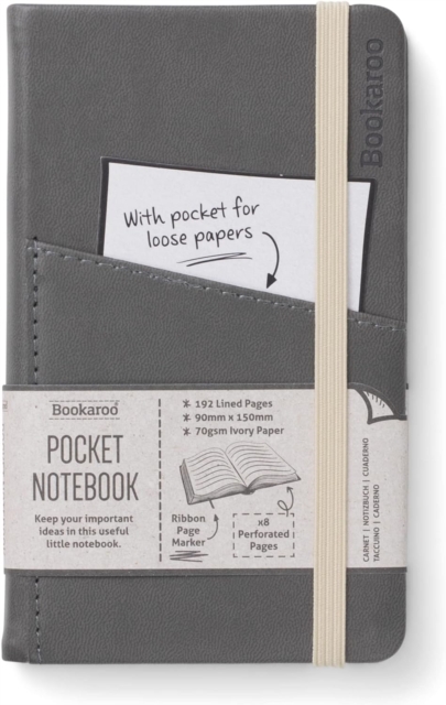 Bookaroo Pocket Notebook (A6) Journal - Charcoal, Paperback Book