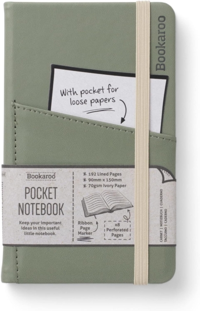 Bookaroo Pocket Notebook (A6) Journal - Fern, Paperback Book