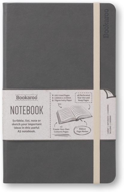 Bookaroo Notebook (A5) Journal - Charcoal, Paperback Book