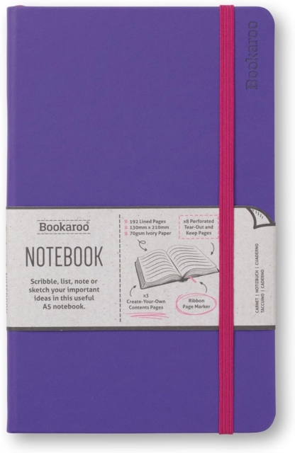 Bookaroo Notebook (A5) Journal - Purple, Paperback Book