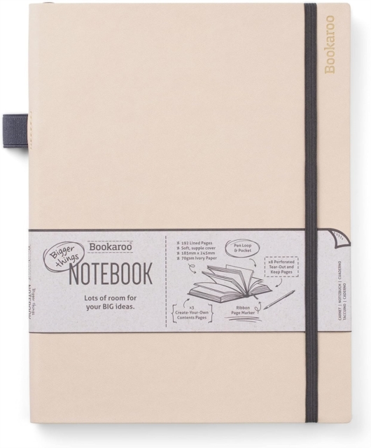 Bookaroo Bigger Things Notebook Journal - Cream, Paperback Book