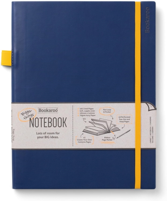 Bookaroo Bigger Things Notebook Journal - Navy, Paperback Book