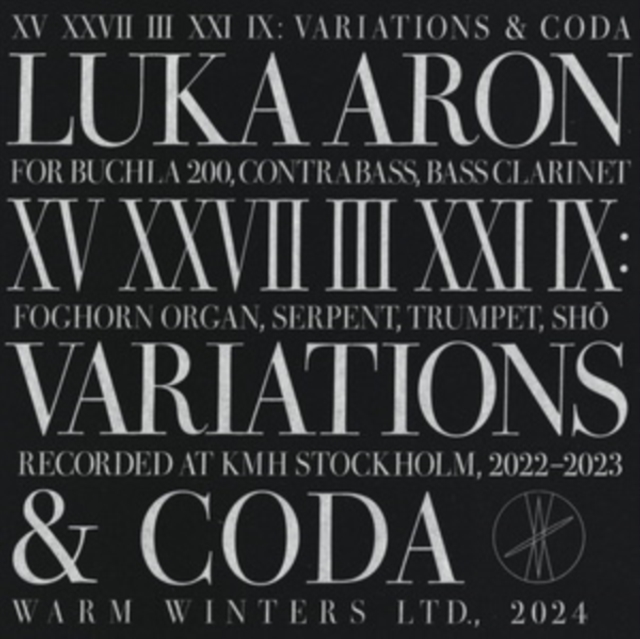 Luka Aron: XV XXVII III XXI IX - Variations & Coda, Vinyl / 12" Album Vinyl