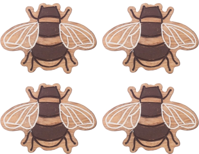Sass & Belle Wooden Bee Coasters - Set Of 4, Paperback Book