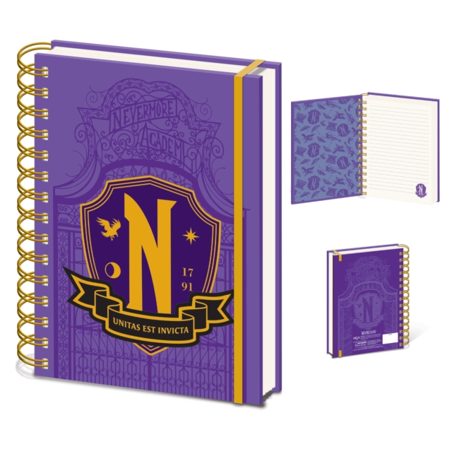 Wednesday (Nevermore Shield) A5 Wiro Notebook, Paperback Book