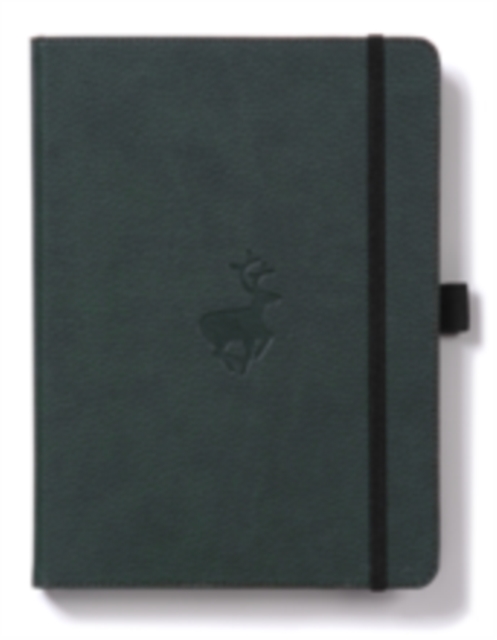 Dingbats A4+ Wildlife Green Deer Notebook - Lined, Paperback Book