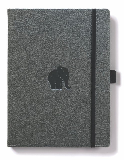 Dingbats A5+ Wildlife Grey Elephant Notebook - Graph, Paperback Book