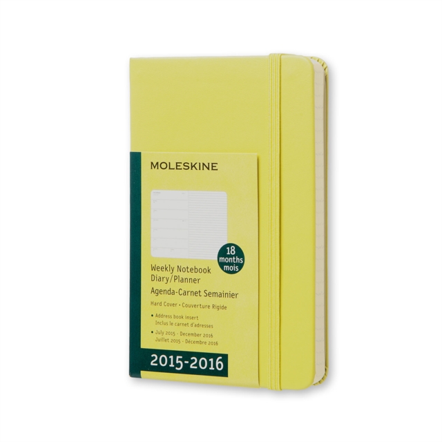 2016 Moleskine Hay Yellow Pocket Weekly Notebook 18 Months Hard, Diary Merchandise
