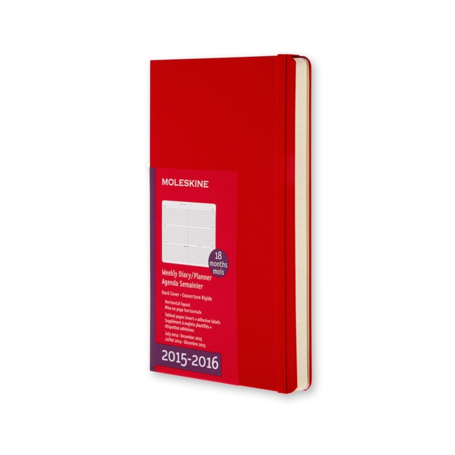 2016 Moleskine Scarlet Red Large Diary Weekly Horizontal Hard 18 Month, Diary Merchandise