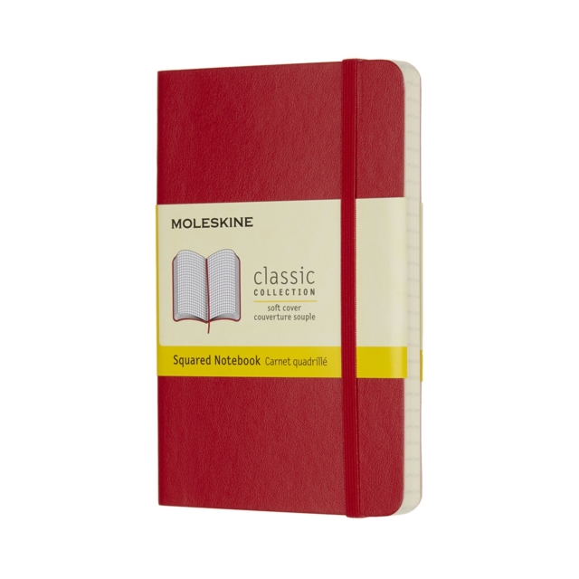 Moleskine Scarlet Red Pocket Squared Notebook Soft, Paperback Book