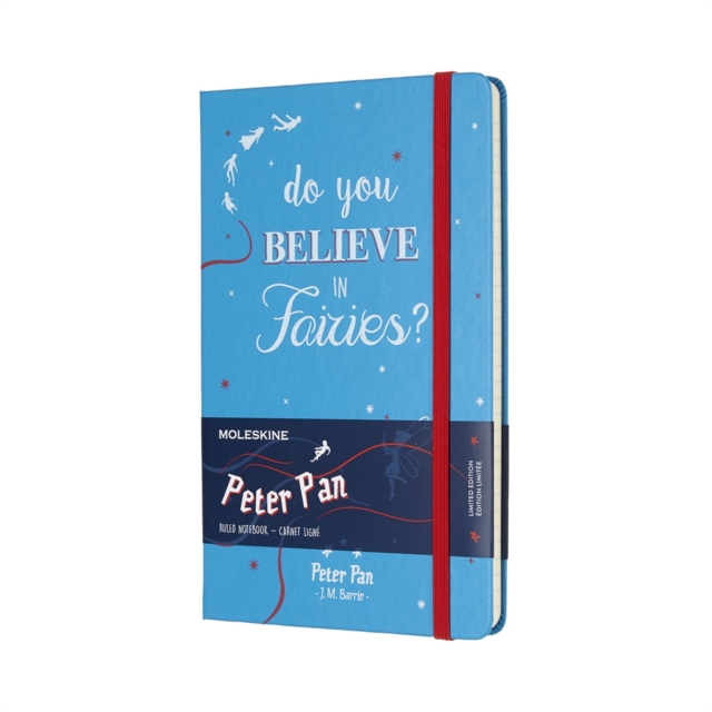 Moleskine Peter Pan Limited Edition Fairies Cerulean Blue Large Ruled Notebook Hard, Paperback Book