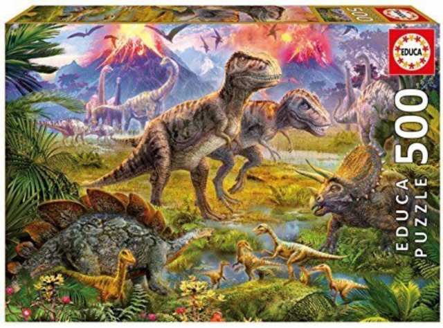 Educa Borras - Dinosaur Gathering 500 piece Jigsaw Puzzle, Jigsaw Book