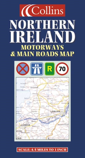 Motorways and Main Roads Map Northern Ireland, Sheet map, folded Book