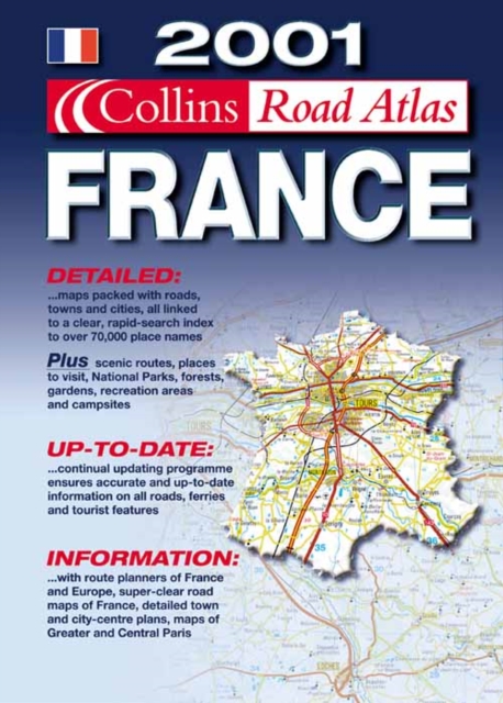 2001 Collins Road Atlas France, Spiral bound Book